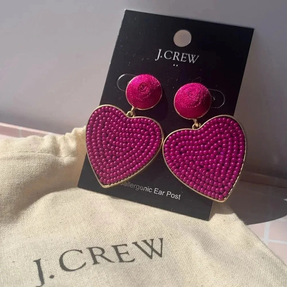 J.Crew Beaded heart drop earrings - Picture 10 of 10